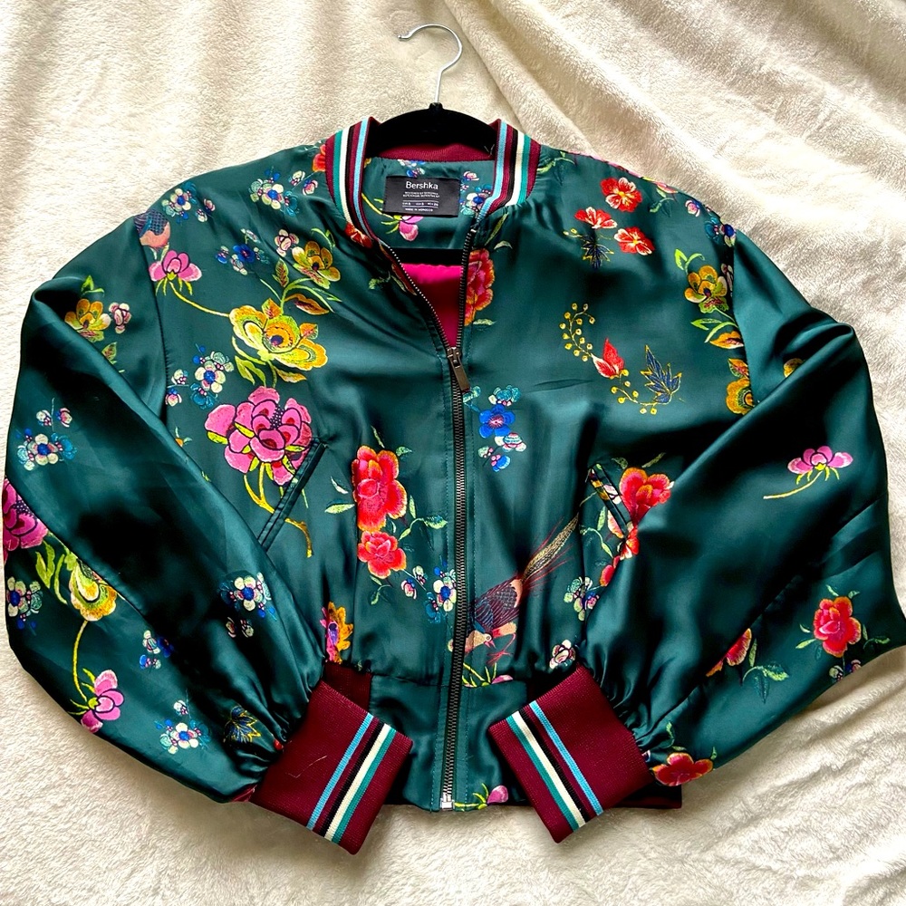 BERSHKA | silk bomber jacket